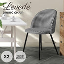 LEVEDE Dining Chairs, Set of 2 Reading Seating, Velvet Kitchen Chairs, Chic Nursing Seats, Home Furniture for Dining Room, Living Room, Cafe, Meeting Room, Load Up to 150kg (Black+White)