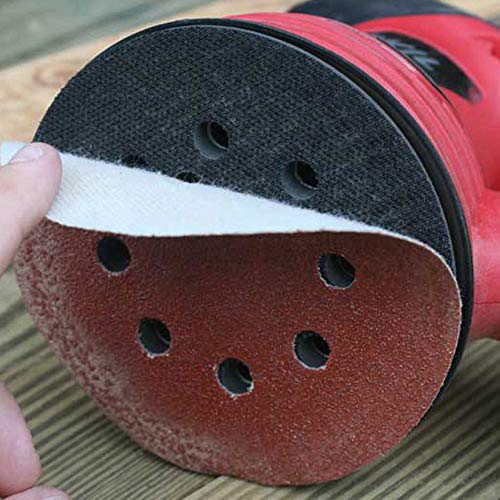 100Pcs Sanding Discs Pads， Hook and Loop Adhesive Sanding Discs Sandpaper 80/180/ 240/320/ 400/800/ 1000/1500/ 2000/3000 125mm with 8 Holes for Random Orbital Sander