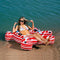 Fluzzle Tube 3.0 Lounger American Flag Inflatable Floating Water Tubes with XL Mesh Bottom, Backrest, 2 Cup Holder and 3 Point Connection | Float Chair for Beach, Swimming, Pool, Lake Party