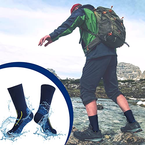 3 Pairs Unisex Waterproof Socks Breathable Knit Socks for Men Women Socks for Hiking Wading Trail Running Skiing 3 Colors, Multicolor, Medium