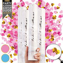 Gender Reveal Confetti Cannon - 4 Pack - Heart Shaped Pink Gender Reveal Cannons | Baby Gender Reveal Poppers | Boy or Girl Gender Reveal | Pink Confetti Poppers | Pink Party Poppers Confetti Shooter