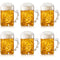 Peohud 6 Pack Plastic Beer Mugs, 20 Oz Beer Stein Glasses with Handle, Clear Large Beer Drinking Cups for Bar, Cocktail, Alcohol, Beverages, Milk, Juice, Soda