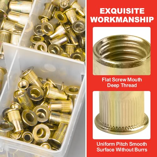 TOPEX 160PCS Heavy Duty Nut Rivet Riveter Rivnut Nutsert Gun Riveting Kit Thread M3-12