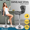 ALFORDSON Bar Stool 4Pcs Adjustable Kitchen Stools Luna Swivel Counter Barstools Dining Chair in 54-75cm Seat Height for Home Bar Dining Room (Grey)