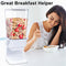 Zeadesign Cereal Dispenser Countertop 2Pc, Cereal Containers Storage, 5L Organization and Storage Containers for Kitchen, Dry Food Dispenser for Rice, Grains, Nuts, Snack,Oatmeal, Pet food, White