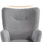 Yaheetech Boucle Fabric Accent Chair, Sherpa Furry Casual Vanity Chair with High Back and Soft Padded, Modern Fuzzy Sherpa Chair, Cozy Armchair for Living Room Bedroom Office, Gray