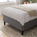 Single Bed Frame, Zinus Upholstery Bed Base Ensemble, Dark Grey