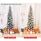 7.5FT Artificial Slim Christmas Tree, Snow Flocked Hinged Pine Xmas Tree, 641 PVC Tips, Sturdy Metal Base, Hinged Construction, Indoor and Outdoor Christmas Decoration, Easy Set Up