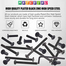 Glarks 141Pcs M6x16/ 20/25/ 30/35/ 40/45/ 50/55/ 60/65/ 70/75/ 80mm Black Hex Drive Socket Cap Bolts Kit, Countsunk Furniture Crib Bolts Nuts Screws for Chair Table Cabinets