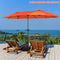 TANGKULA 15Ft Double-Sided Patio Umbrella, Outdoor Extra Large Umbrella W/Hand-Crank System & Air Vents, Market Twin Umbrella W/ 12-Rib Sturdy Metal Frame for Poolside, Garden Backyard (Orange)