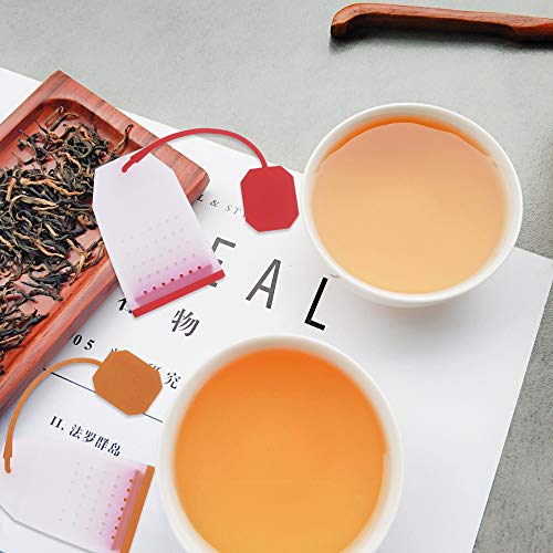 5 Pcs Silicone Tea Infuser,DanziX Safe Reusable Loose Leaf Tea Bags Strainer Filter with 2 Pcs Tea Spoon for Daily Usage