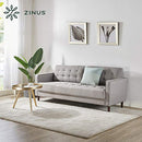 Zinus Mid-Century 3 Seater Sofa Couch Furniture in Stone, Size 194cm