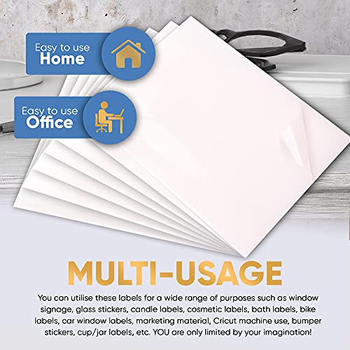 Avarrix Australia Printable Vinyl Sticker Paper for Inkjet & Laser Printer, Frosted Clear Glossy, 25 Sheets, A4 Size, Glossy Transparent Self Adhesive Sheets, Waterproof A4 Sticker Paper for Printer