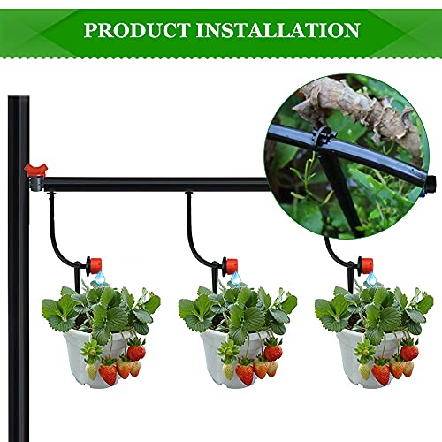 GIRAFEDA 100 PCS Irrigation Drip Support Stakes 1/4 Inch Tubing Hose Holder Plastic Ground Securing Pegs C Shape Irrigation Support Stakes for 4/7 Tubing Hose Flower Beds Vegetable Herb Garden 4mm