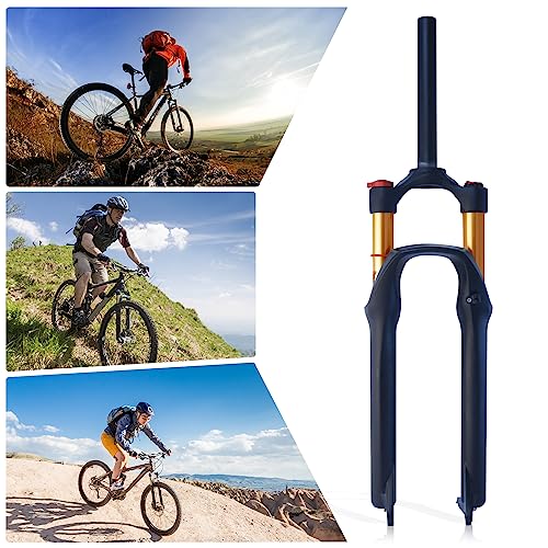 ZTZ Splumzer Suspension Forks Mountain Bike Front Fork Gas Fork Bicycle Shock Absorber Shoulder Control 27.5 32mm Tube Gas Fork (Matte Black + Gold Inner Tube, 27.5)