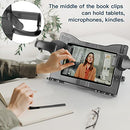 ZZWS Book Stand with Light Adjustable Book Holders for Reading Hands Free Textbook Stand for Cookbook Law Book Music Books Portable Bookstand with Page Clips Gift for Booklovers