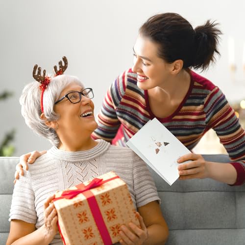 ZICOTO Beautiful Christmas Cards Set of 20 - Incl. Bulk Envelopes, Matching Stickers And Storage Box - Perfect to Send Warm Holiday Wishes to Friends and Family