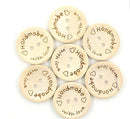 100pcs Natural Wooden Button Craft Sewing DIY Handmade with Love Wooden Buttons (15mm)