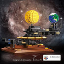 CADA Solar System Building Kit,865/pcs MOC 4477 CADA Master C71004W Bricks for Kids and Adults,（Designer: JK Brickwords） Contains Moon Earth and Sun Orrery Model,Compatible with Lego