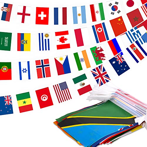 200 Countries String Flag, 184 ft International Flags Bunting Banner, World Flag Banner Decoration for School, Sports Events, Grand Opening, Party