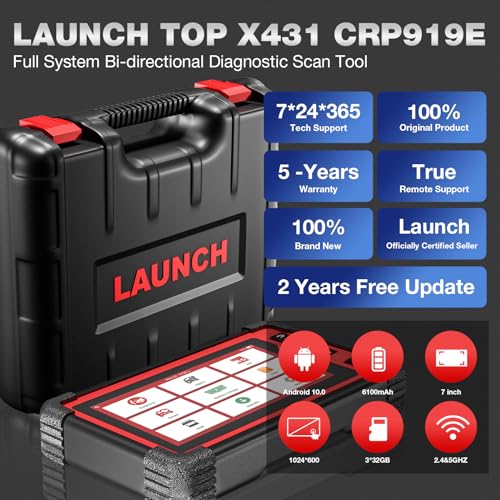 Launch 2023 Newest OBD2 Scanner X431 CRP919E Bidirectional Diagnostic Tool, All System Diagnostic, 31+ Services, ECU Coding, Key Programming, FCA Autoauth, CANFD DOIP with 2 Years Free Update