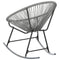 vidaXL Industrial-Style Rocking Moon Chair for Outdoor Use - Grey Poly Rattan with Polyurethane and Powder-Coated Steel Frame