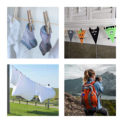 SagaSave Camping Washing Line, 8M Portable Retractable Travel Cloth Line, Laundry Rope, Anti Winding Line Clothes Airer Hanger for Travel Holiday Outdoor Indoor