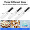 iDopick 3 Pack Angled Icing Spatulas Set Stainless Steel Kitchen Cake Decorating Frosting Spatula Pack of 3 (6 inch,8 inch and 10 inch) (Black)