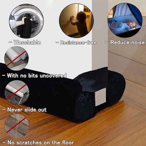 BKSAI Door Draft Stopper for Doors No Adhesive Draught Excluder Under Door Wind Blocker for Bottom of Door,Reduce Noise Draught Excluder Sweep Sound Proof