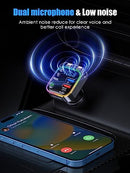 LENCENT Bluetooth 5.3 FM Transmitter,PD 30W & QC3.0 Fast Charger Bluetooth car Adapter,Hi-Fi Music/Clear Calling car FM Bluetooth Adapter