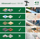 Bosch 18V Cordless Impact Drill Without Battery, With 3 Attachments, for Drilling And Screwdriving, Auxuliary Handle, 82 Nm (AdvancedImpact 18V-80 QuickSnap). Made in Europe.