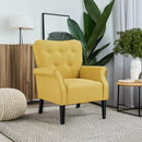 Yaheetech Modern Armchair, Mid Century Accent Sofa Chair with Sturdy Wood Legs and High Back, Upholstered Fabric Sofa Club Chair for Living Room/Bedroom/Office, Yellow