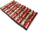 Pack of 10-36cm Luxury Red, Gold & Green Foil Christmas Crackers with Holly Design