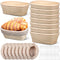 Gejoy 12 Set Bread Proofing Baskets Oval Shaped Banneton Dough Proofing Bowls Kit with Cloth Liner and Plastic Scraper Sourdough Proofing Basket for Home Sourdough Bakers Supplies (8.5 Inch)