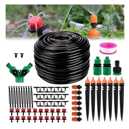 URANT50 ft (15 m) 1/4 Drip Irrigation Kit,Garden Watering Line Atomizing Hose Automatic Watering Kit for Garden Greenhouses,Flower Beds,Yards,Lawns