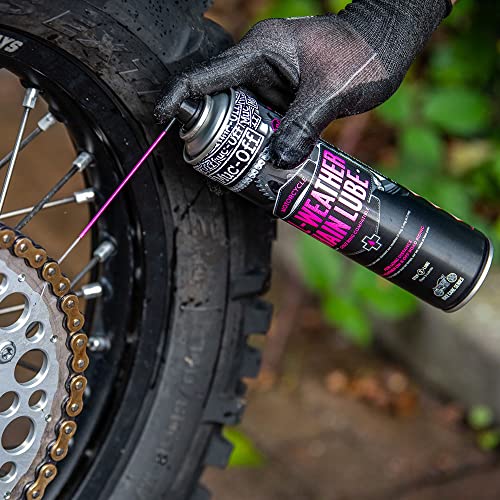 Muc-Off All-Weather Motorcycle Chain Lube, 400ml - Motorbike Chain Lubricant, Chain Wax for All Conditions - Motorcycle Chain Oil for On and Off-Road