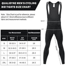 qualidyne Men's Cycling Bib Tights 3D Padded Winter Thermal Cold Weather Bike Bib Pants Biking Bicycle Long Leggings