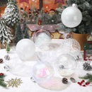 Wettarn Set of 8 Large Christmas Ball Ornaments 6 Inch Glitter Hanging Christmas Plastic Balls Indoor and Outdoor Hanging Christmas Tree Decorations for Yard Garden