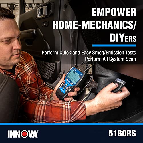 INNOVA 5160RS, OBD2 Bidirectional Scan Tool, OE-Level All System Diagnostics, Reset Oil Light/Battery/EPB/SAS/DPF, Mechanic Recommended Fixes & Parts, TSBs, Free Lifetime Updates