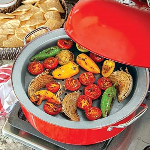 Nordic Ware 36550 Indoor/Outdoor Kettle Smoker, 7 by 13 inches, Red