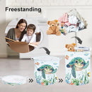 Clastyle 45L Large Green Sea Turtle Fish Seagrass Kids Laundry Basket with Lid for Boys Girls Clothes Toy Storage Basket for Bathroom