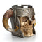 ZNZNANG Viking Warrior Skull Mug , Medieval Skull Drinkware Mug Stainless Steel Liner ,Unique Gifts for Men's Father's Da（550ml/19oz）