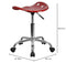 (Wine Red) - Flash Furniture LF-214A-WINERED-GG Vibrant Wine Red Tractor Seat and Chrome Stool