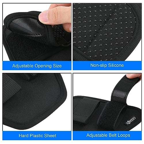 Cosmos Fishing Net Holster Fish Landing Net Holder Adjustable Belt-Mounted Fishing Hand Net Holster Dip Net Waist Holder for Fishing Net and Racket