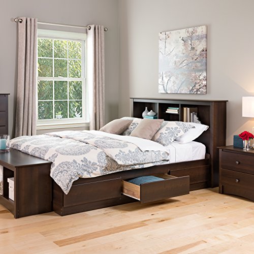 (Black) - Queen 6 Drawer Platform Storage Bed