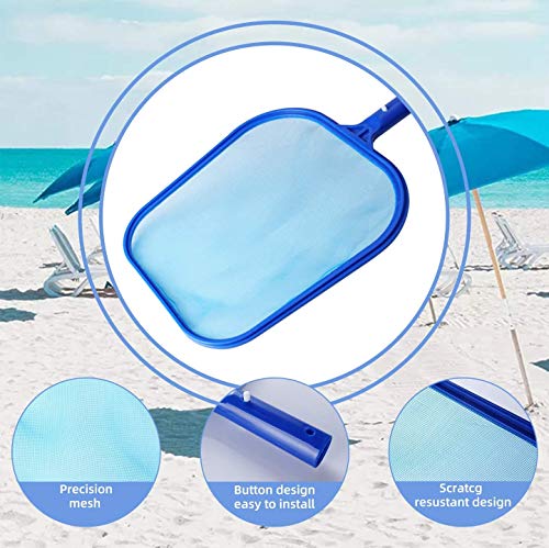 KAHEIGN Hot Tub Cleaning Kit, Swimming Pool Skimmer with Paddling Pool Brush, Scrubber Pad, Gloves for Garden Pond Hot Tub Spa Fountain Fish Tank