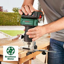 Bosch 18V Cordless Brushless Trim Router Without Battery, Inc 3mm Round Over Bit, 1/4" Collet, Parallel Guide (AdvancedTrimRouter 18V-8). Made in Europe