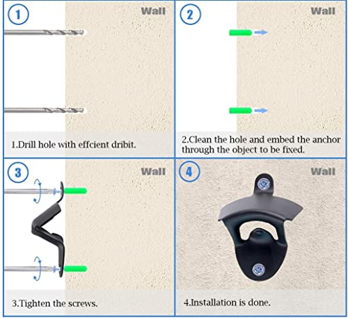 Wall Mounted Bottle Opener Vintage Beer Bottle Opener, 2Pcs Beer Wall Mounte Bottle Openers,Vintage Beer Bottle Openers,Metal Cocktail Beer Bottle Opener with Screws,Wine Wall Mounted Bottle Openers