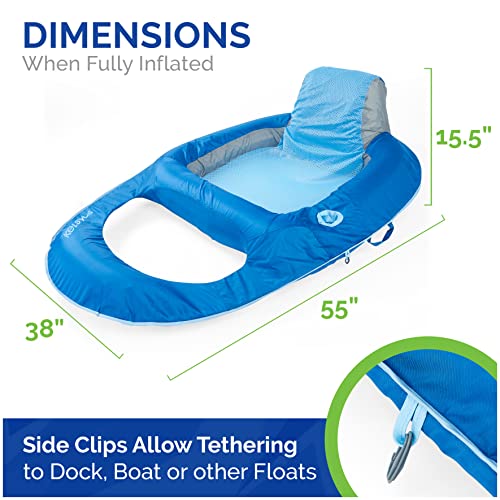 Kelsyus Premium Floating Lounger with Fast Inflation, Inflatable Recliner Chair, Lake & Pool Float for Adults with Cup Holder, Amazon Exclusive