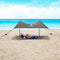 Red Suricata Family Beach Sunshade - Sun Shade Canopy | UPF50 UV Protection | Water Repellent Tent with 4 Aluminum Poles, 4 Pole Anchors, 4 Sandbag Anchors | Portable Shelter Tarp (Medium, Grey)